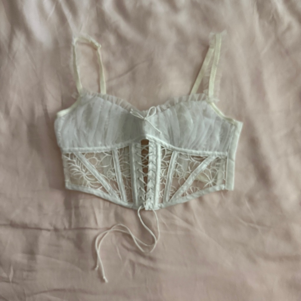 For love and lemons White Lace Corset Top